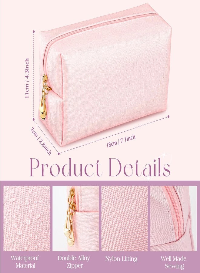 Kigeli 15 Pcs Aesthetic Makeup Bags PU Leather Cosmetic Pouches Waterproof Plain Toiletry Bags Makeup Pouches Bulk for Women Party Gift Travel Storage Organizer(Bright Color) - Image 2