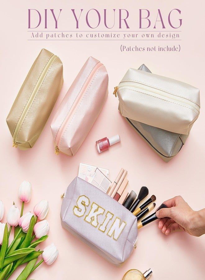 Kigeli 15 Pcs Aesthetic Makeup Bags PU Leather Cosmetic Pouches Waterproof Plain Toiletry Bags Makeup Pouches Bulk for Women Party Gift Travel Storage Organizer(Bright Color) - Image 4