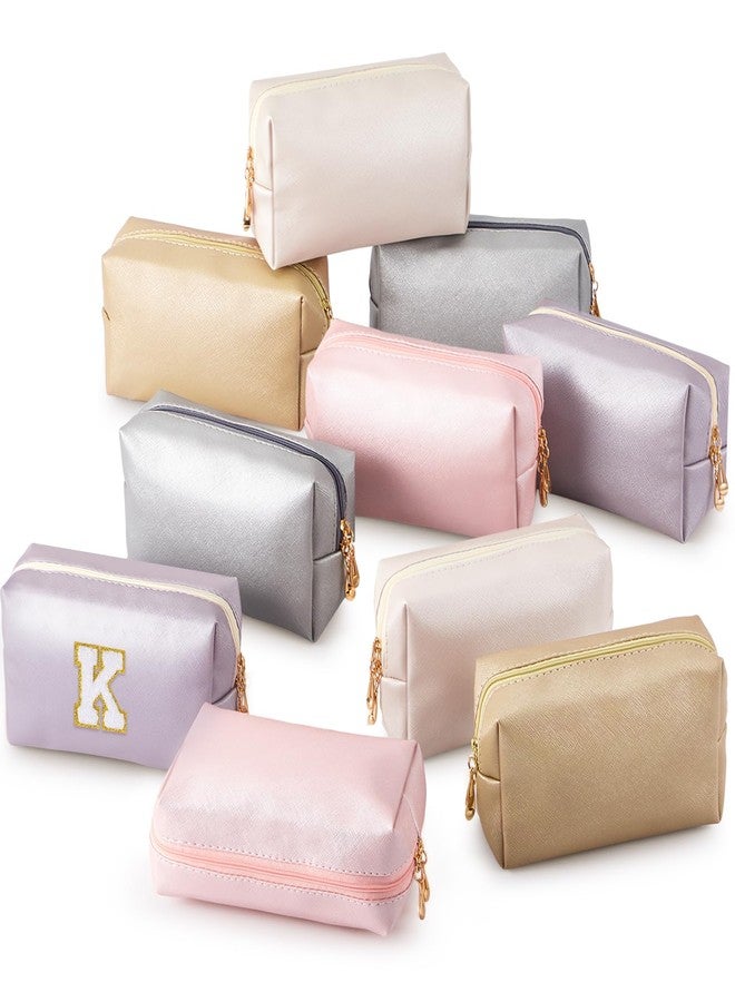 Kigeli 15 Pcs Aesthetic Makeup Bags PU Leather Cosmetic Pouches Waterproof Plain Toiletry Bags Makeup Pouches Bulk for Women Party Gift Travel Storage Organizer(Bright Color) - Image 1
