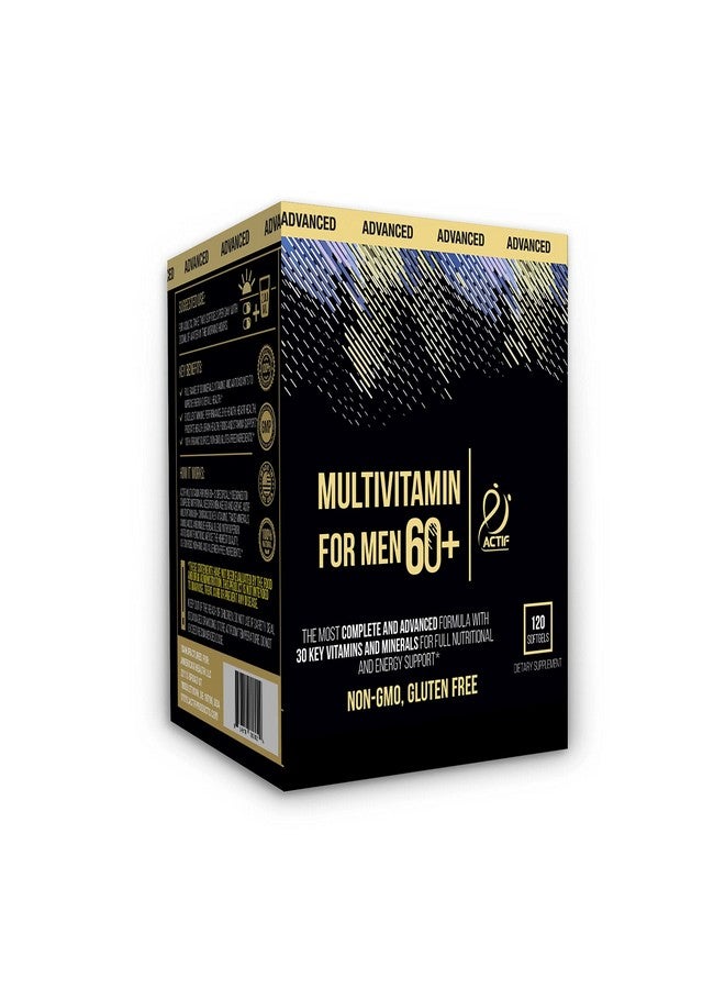 Actif Multivitamin for Men Age 60+ with 30 Organic Vitamins and Organic Herbs, Non-GMO, Made in USA, 120 Count - Image 2