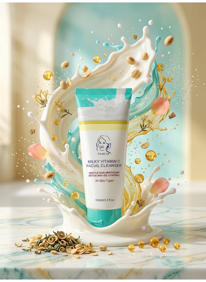 FAMIUK Fami UK Milky Vitamin C Face Cleanser for Brightening and Radiant Glow – All Skin Types - Image 5
