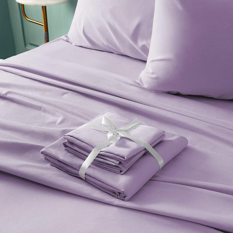 BYSURE 6 Pieces Bed Sheets Set(King, Lavender) - Hotel Luxury Super Soft 1800 Thread Count 100% Microfiber Sheets with Deep Pockets, Wrinkle & Fade Resistant - Image 4
