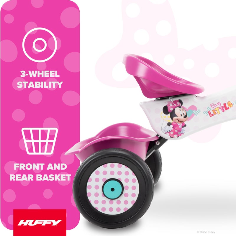 Huffy Disney Minnie Mouse Girl's Trike, Ideal for Ages 3+, Minnie Mouse Graphics, Pink Handlebar Bow Basket, Storage Bins for Snacks or Toys, Sturdy and Durable, Safe for Toddlers - Image 3