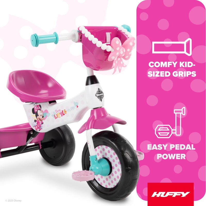 Huffy Disney Minnie Mouse Girl's Trike, Ideal for Ages 3+, Minnie Mouse Graphics, Pink Handlebar Bow Basket, Storage Bins for Snacks or Toys, Sturdy and Durable, Safe for Toddlers - Image 2