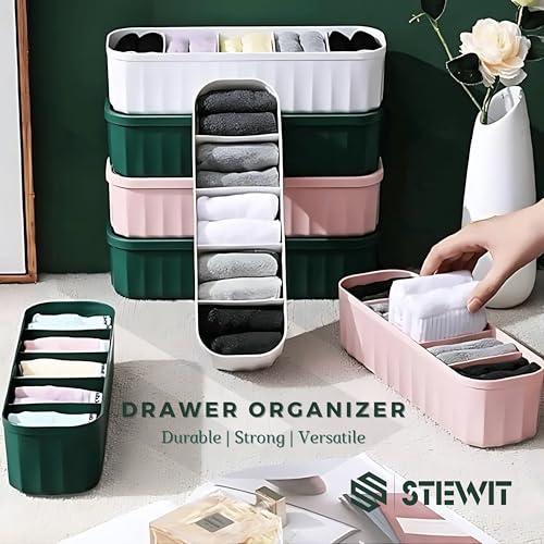 Stewit Drawer Organizers for Undergarments, Socks, Bras, Ties, Scarves, Wardrobe Storage Box Kitchen Tools (2 Pcs, Multicolor) - Image 2