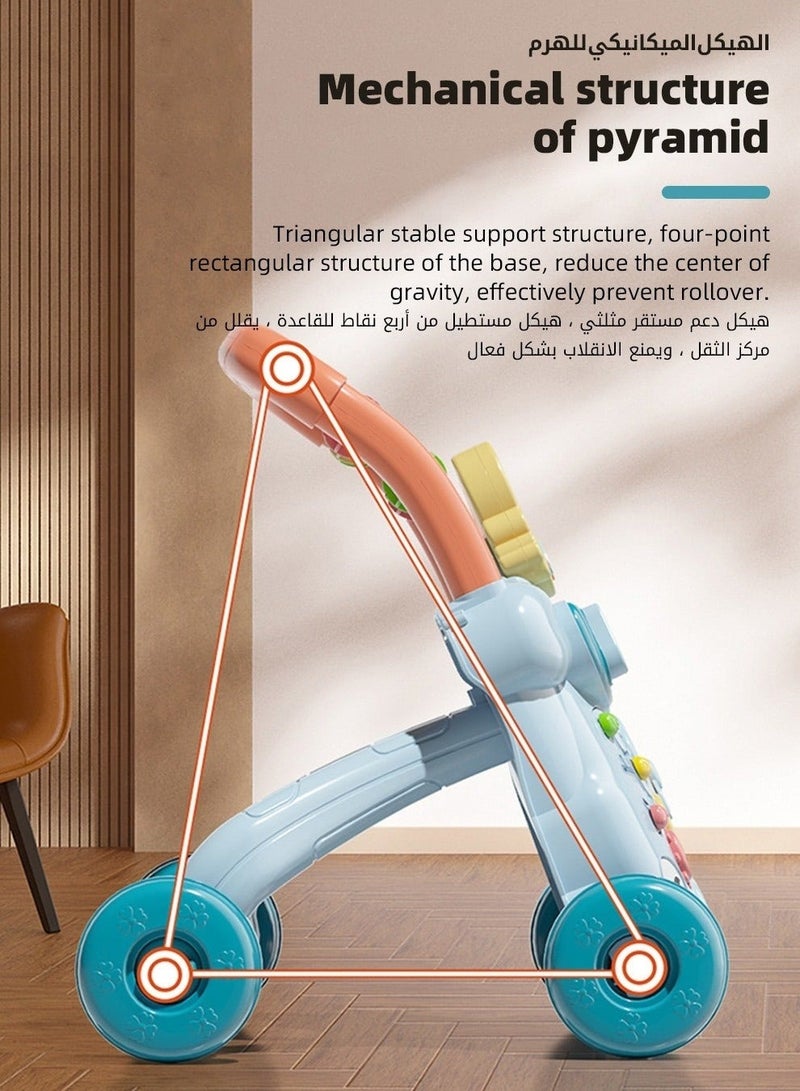 DOOKOO 2-in-1 Baby Sit-to-Stand Push Walker  Early Educational Child Activity Center, with Removable Interactive Play  Learning Panel forInfant Toddlers - Image 3