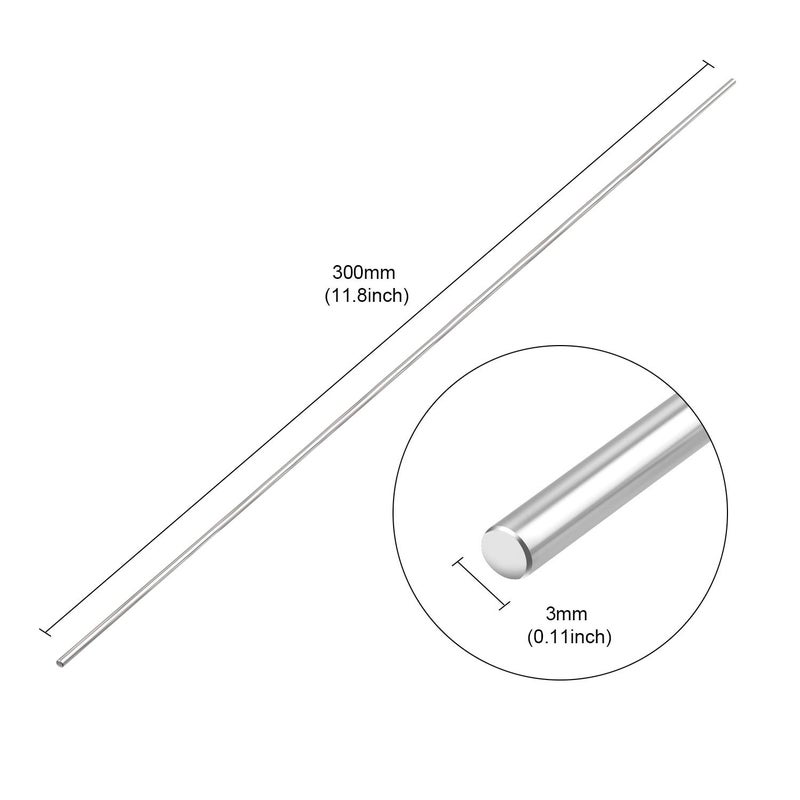 TOPPROS 300mm x 3mm 304 Stainless SteelSolid Round Bar Lathe bar Stock- Pack of 10 - Image 3