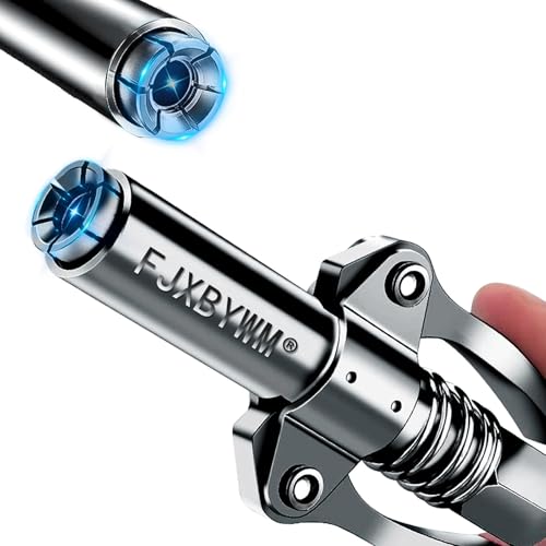 FJXBYWM Grease Gun Coupler Grease Gun TipsQuick Lock Double Handles Grease Gun Tip with 6 Thickened ClawsRated 12000PSICompatible with All Grease GunsSuitable for Automobiles Ships Farm Machinery Etc - Image 1