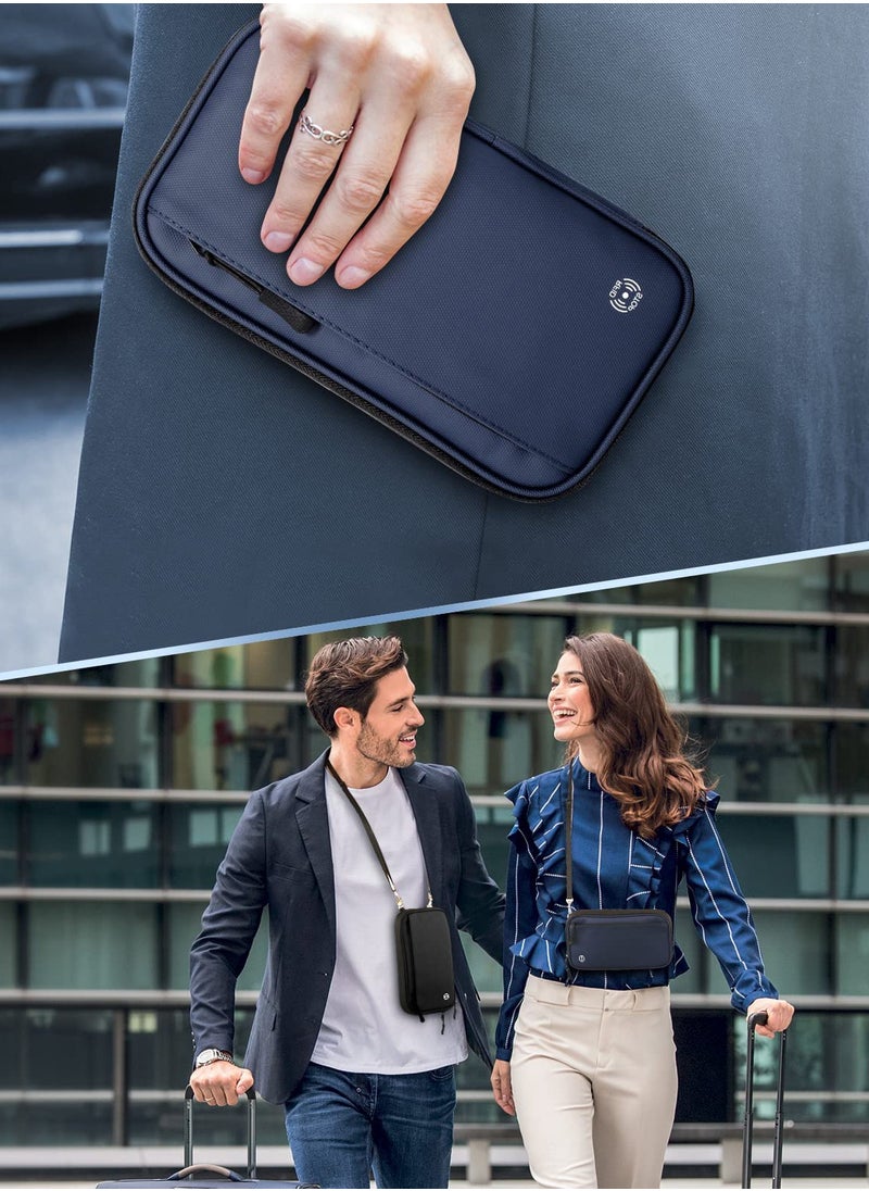 Excefore - Travel Wallet Passport Holder with RFID Blocking Unisex Family Passport Holder, Portable and Foldable Unisex Travel Essentials, Used for Flight Tickets Credit Card, Money, ID, Gifts for Men and Women - Image 1