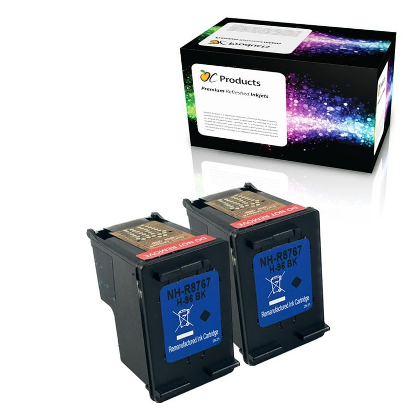 OCProducts Refilled Ink Cartridge Replacement for HP 96 for Officejet 7310 7210 Deskjet 9800 6988 6980 PhotoSmart 8050 (2 Black) - Image 4