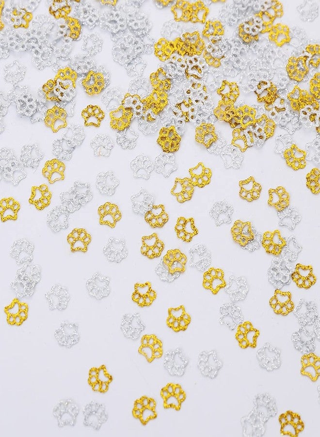 Ucity Glitter Gold Paw Print Confetti, Dog Paw Print Table Confetti for Baby Shower Wedding Birthday Party Tropical Jungle Party Decorations by Ucity - Image 1