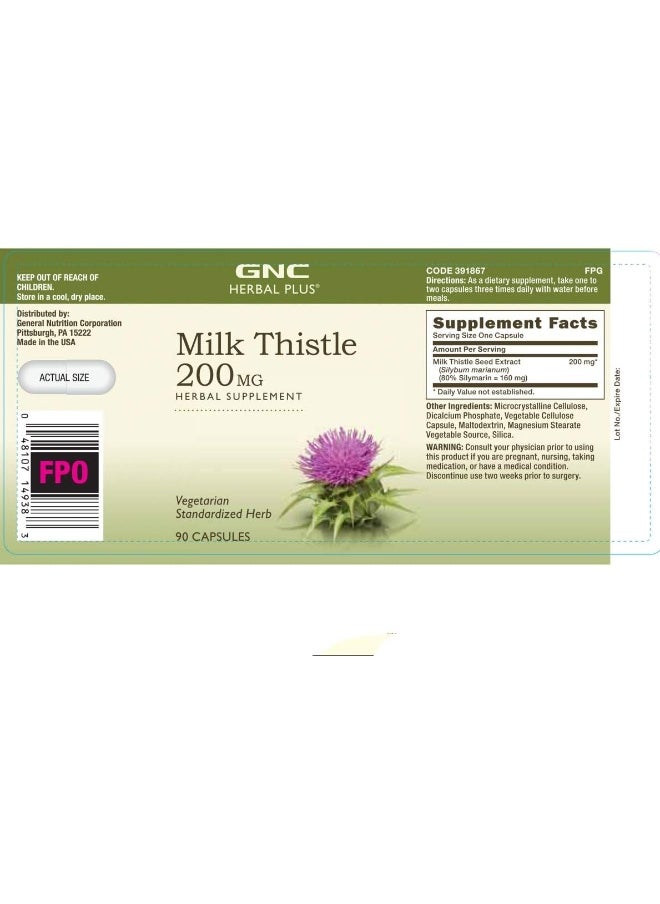 GNC Herbal Plus Milk Thistle 200Mg  - Image 2
