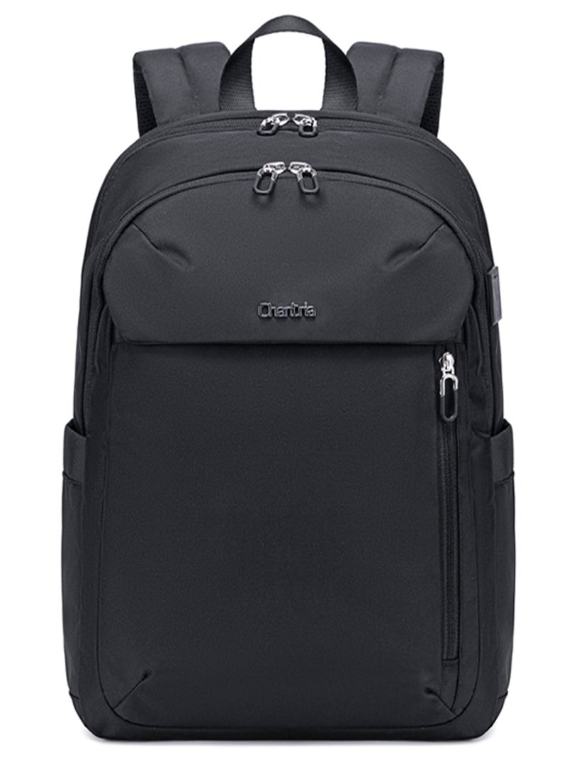 Chantria Premium Lightweight Laptop Backpack for Women Water Resistant Multifunctional Anti-Theft Daypack with Built in USB Port, CB00633 - Black  - Image 2