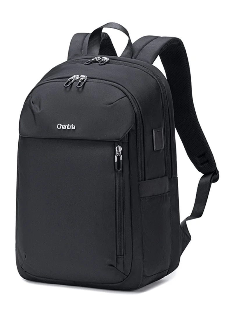 Chantria Premium Lightweight Laptop Backpack for Women Water Resistant Multifunctional Anti-Theft Daypack with Built in USB Port, CB00633 - Black