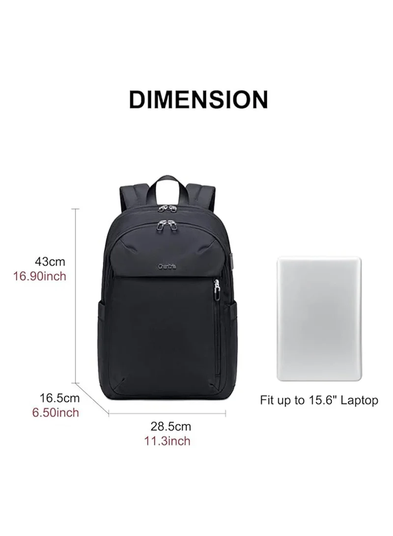 Chantria Black Premium Lightweight Laptop Backpack for Women Water Resistant Multifunctional Anti-Theft Daypack with Built in USB Port, CB00633, Black for Women | Best Price UAE