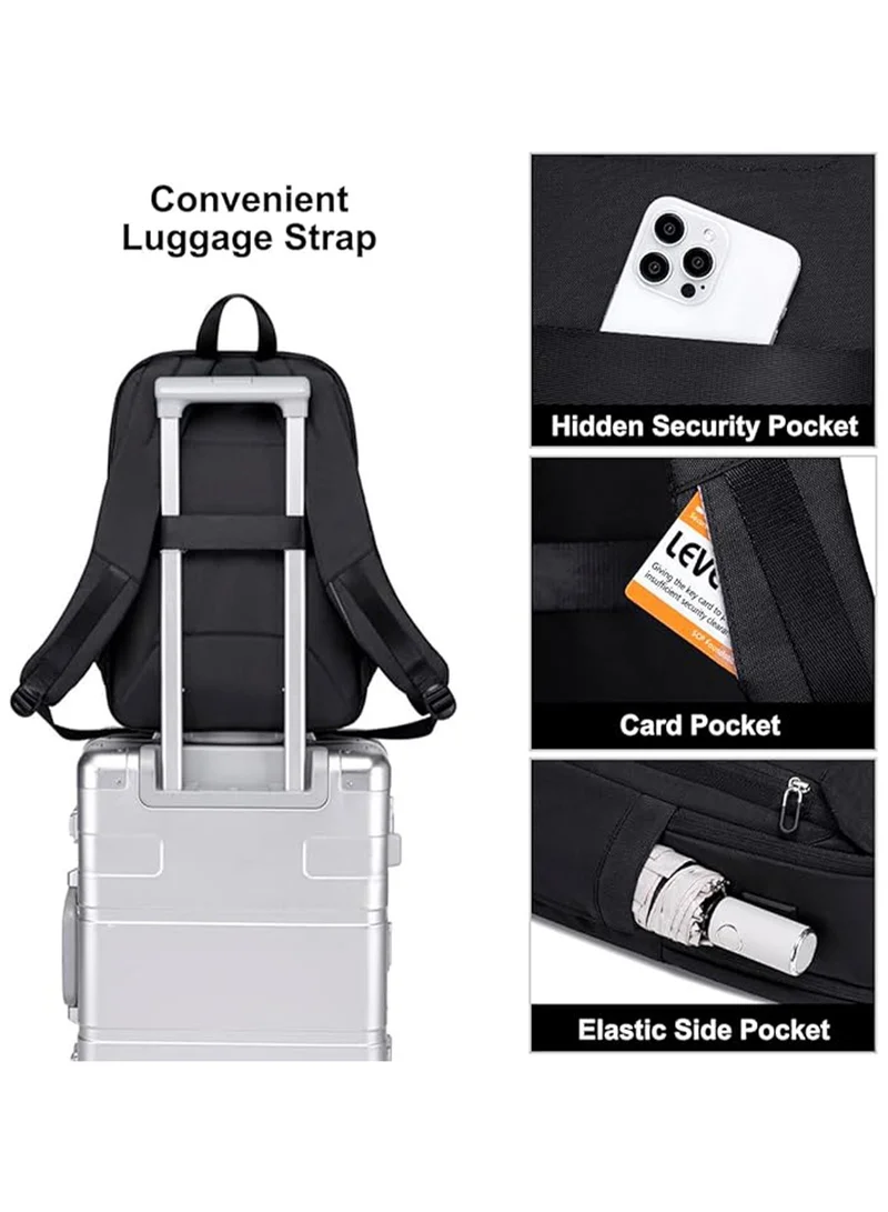 Chantria Black Premium Lightweight Laptop Backpack for Women Water Resistant Multifunctional Anti-Theft Daypack with Built in USB Port, CB00633, Black for Women | Best Price UAE