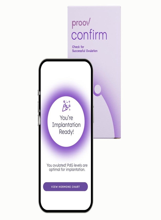 Proov Confirm Implantation & Pregnancy Readiness Test - FDA Cleared Advanced Women’s Fertility Kit - Exclusive Progesterone Scoring System -1 Kit -Fertility & Hormone Tracker -Use with Ovulation Tests - Image 1