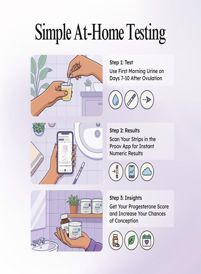 Proov Confirm Implantation & Pregnancy Readiness Test - FDA Cleared Advanced Women’s Fertility Kit - Exclusive Progesterone Scoring System -1 Kit -Fertility & Hormone Tracker -Use with Ovulation Tests - Image 4