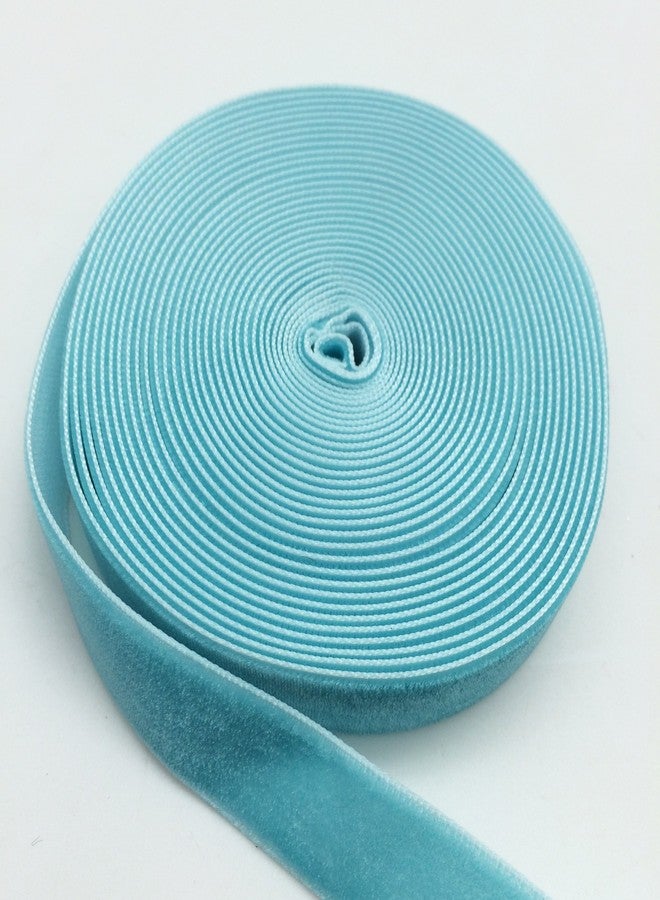 PEPPERLONELY 5 Yards Single Face Velvet Ribbon 16mm (5/8 Inch), Teal - Image 2