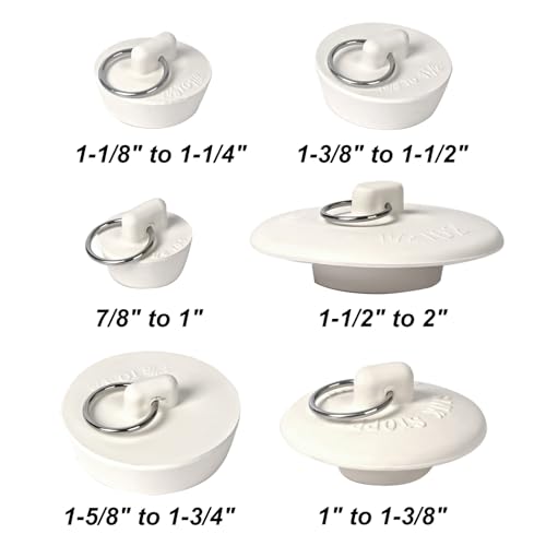 MXBTSYA 6 Sizes of Sink Stoppers, Bathtub Drain Stopper with Ring Suitable, Rubber Sink Drain for Kitchen, Bathroom and Laundry Sink, Bathtub Accessories - Image 3