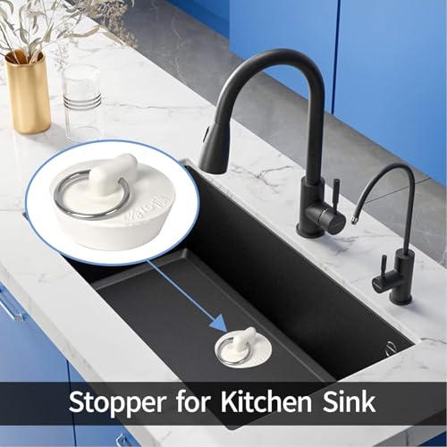 MXBTSYA 6 Sizes of Sink Stoppers, Bathtub Drain Stopper with Ring Suitable, Rubber Sink Drain for Kitchen, Bathroom and Laundry Sink, Bathtub Accessories - Image 5