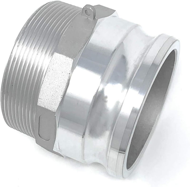 Gloxco Aluminum Type F Cam and Groove Fitting, 4" Male Camlock Adapter x 4" Male NPT (CAM-40-F-AL) - Image 3