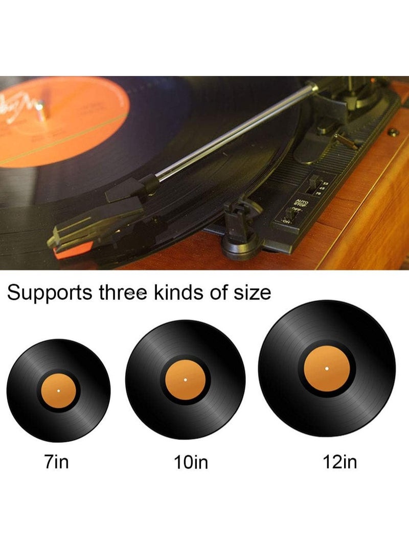 Portable Gramophone Vinyl Record Player Vintage Classic Turntable Phonograph With Built-in Stereo Speakers Turntable With Speakers Vintage BT Phonograph Record Player Stereo Sound (Red) - Image 3