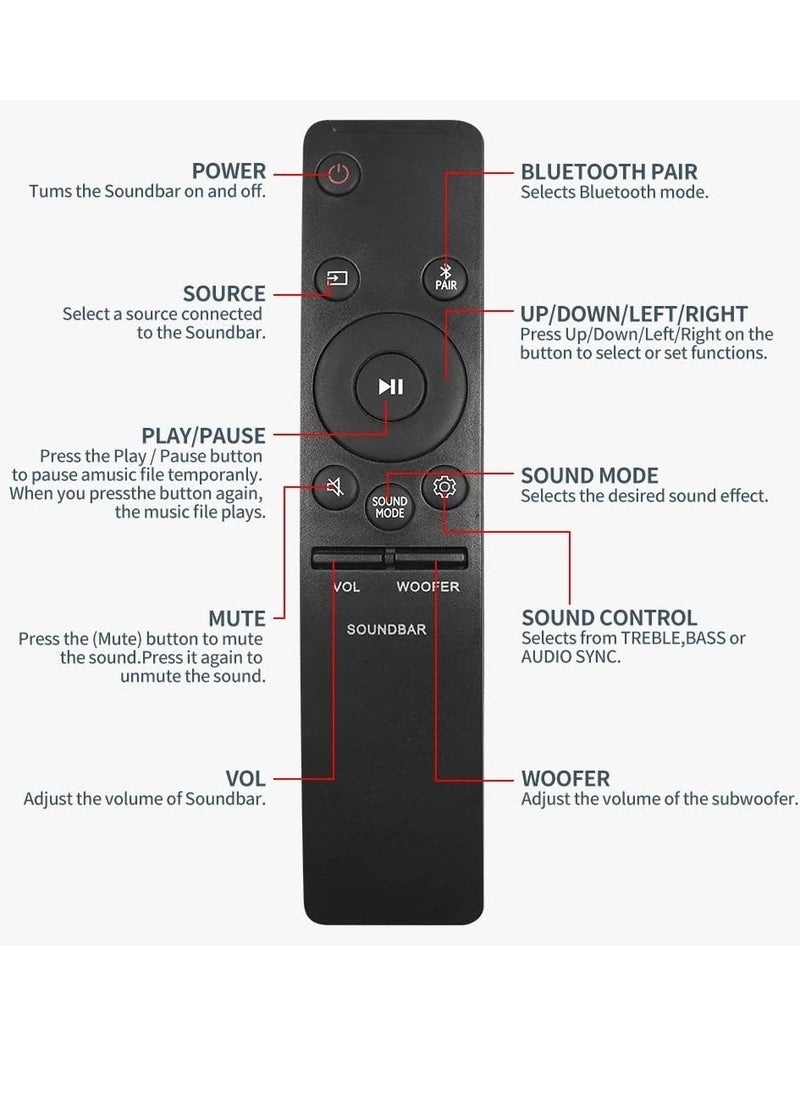SmartGrist جهاز تحكم عن بعد بديل SmartGrist لتلفزيون سامسونج الذكي، مناسب لطرازات تلفزيون بار الصوت الذكي من سامسونج (AH59-02767A) مع بطارية - Image 5
