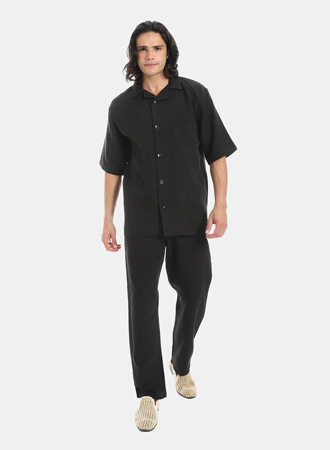 Red Circle heavy linen suit with pant a42 - Image 1