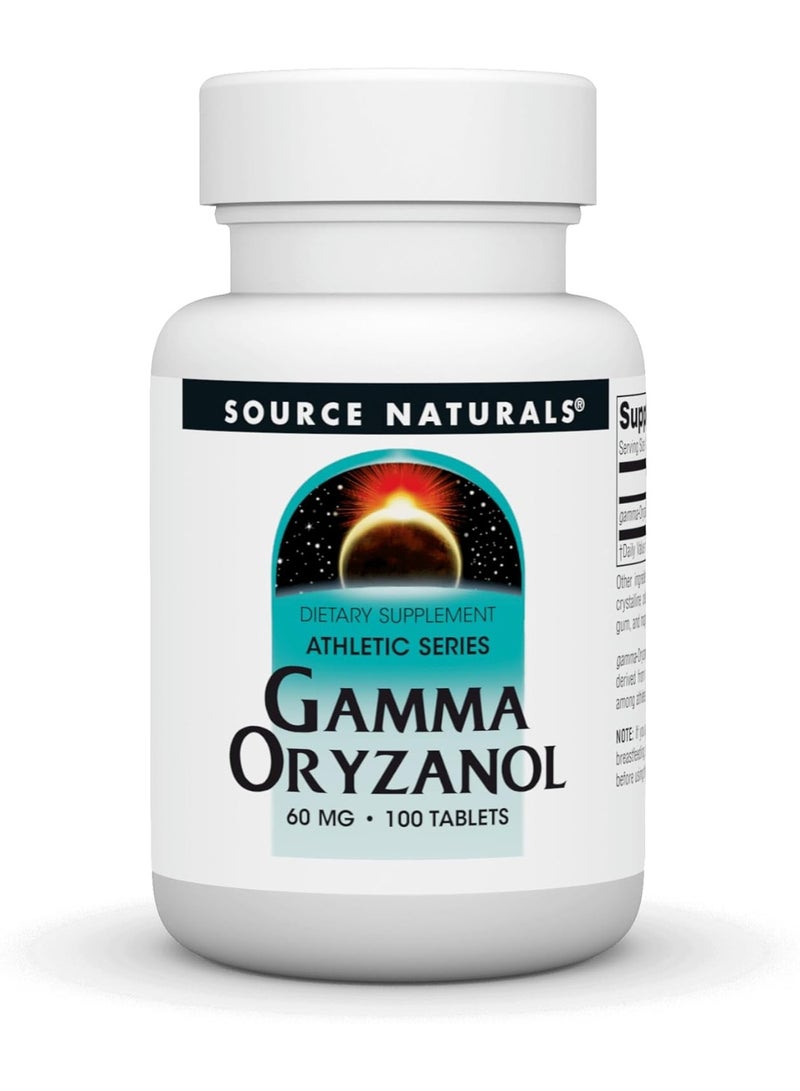 Source Naturals Gamma Oryzanol 60 mg, 100 Tablets – Supports Physical & Emotional Well-Being, Plant Sterol from Rice Bran Oil - Image 1