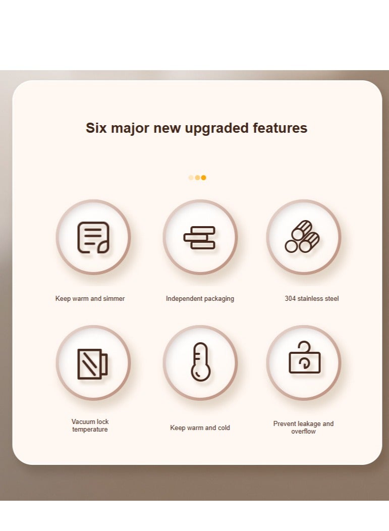 general 304 stainless steel, food storage box, lunch box, office lunch box suitable for microwave heating, portable and convenient lunch box set gift, multifunctional, clean, beautiful, hygienic, washable, sealed, non-taint - including tableware + thermal bag (black lunch box) - Image 2