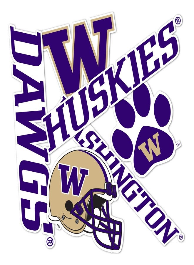 Desert Cactus University of Washington UW Huskies Husky Sticker Vinyl Decals Laptop Water Bottle Car Scrapbook Sheet T2 (Type 2) - Image 1