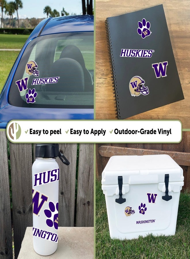 Desert Cactus University of Washington UW Huskies Husky Sticker Vinyl Decals Laptop Water Bottle Car Scrapbook Sheet T2 (Type 2) - Image 2