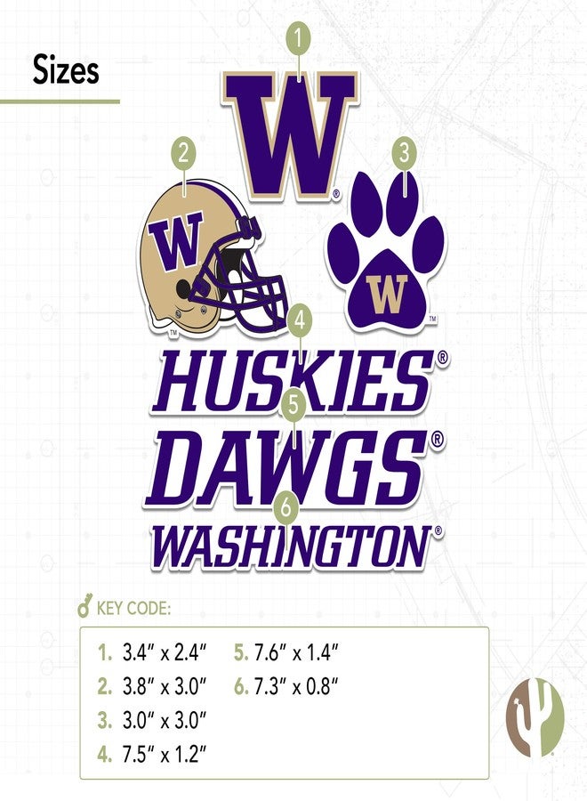 Desert Cactus University of Washington UW Huskies Husky Sticker Vinyl Decals Laptop Water Bottle Car Scrapbook Sheet T2 (Type 2) - Image 3