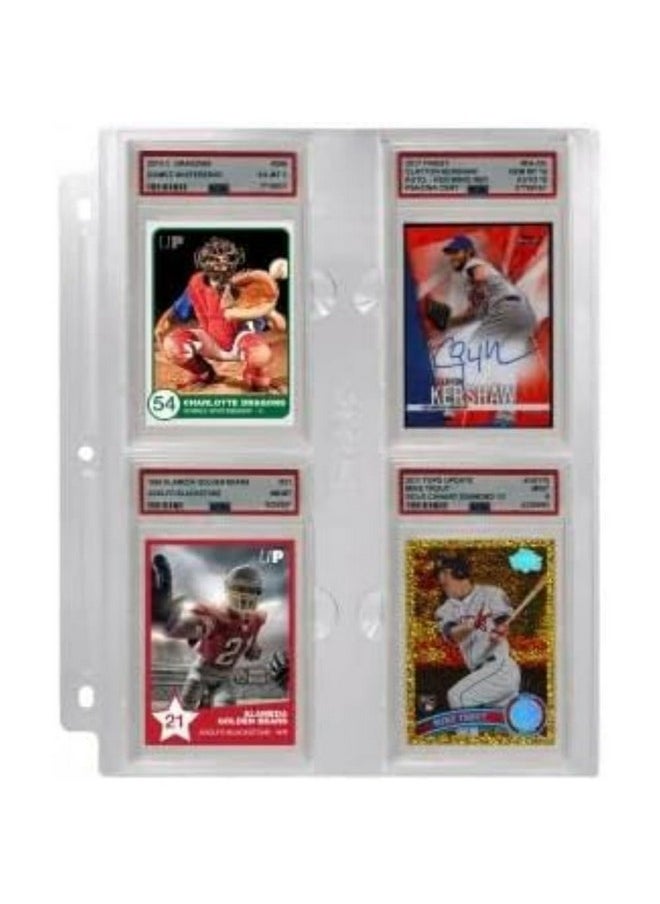 Ultra Pro Ultra PRO - 4 Pockets Page for PSA Slabs 1ct. - Protect Your Graded Gaming Cards, Sports Cards, and Collectible Cards to Keep in Pristine Condition Still Being Able to Show Off to Friends and Family  - Image 1
