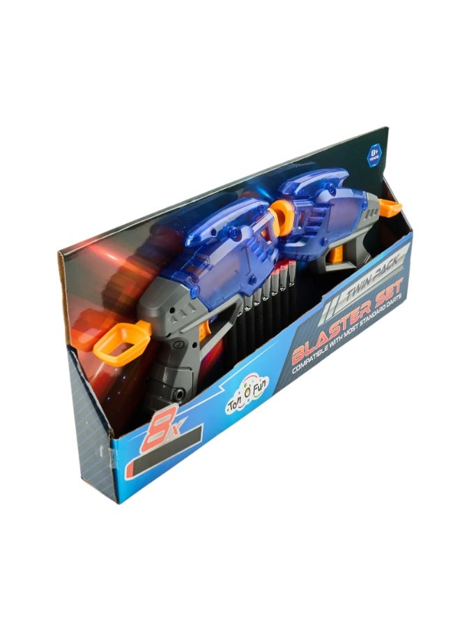 Ton O' Fun Twin Pack Foam Dart Blaster Set – Blue & Gray Toy Blasters for Kids - Image 4