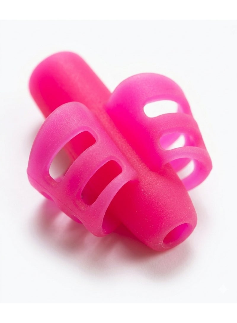 Comfortable silicone pen grip set for children - 3 pieces in bright (phosphorescent) colors to correct writing posture and prevent hand fatigue - suitable for pencils and ballpoint pens - Image 2