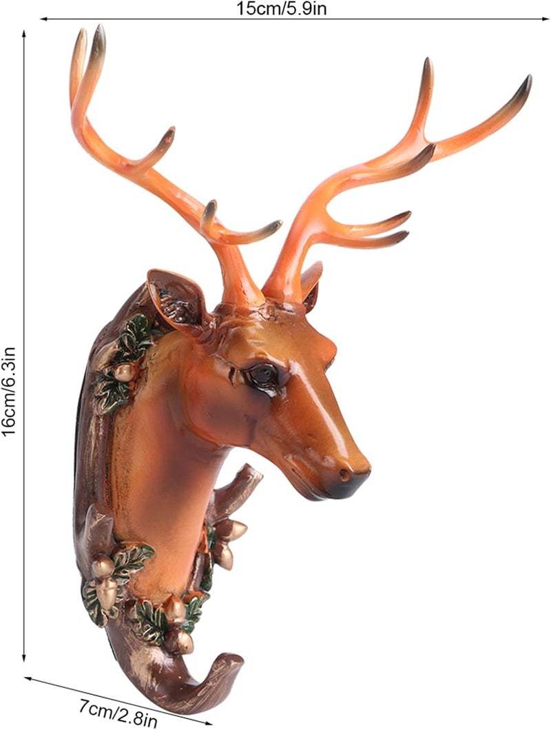 Resin Bathroom Wall Towel Hook, 15x7x16cm, Antique Gold, Animal Shape - Stylish Decorative Hook, Easy Installation, Ideal for Home Use (Deer Head (Vintage)) - Image 3