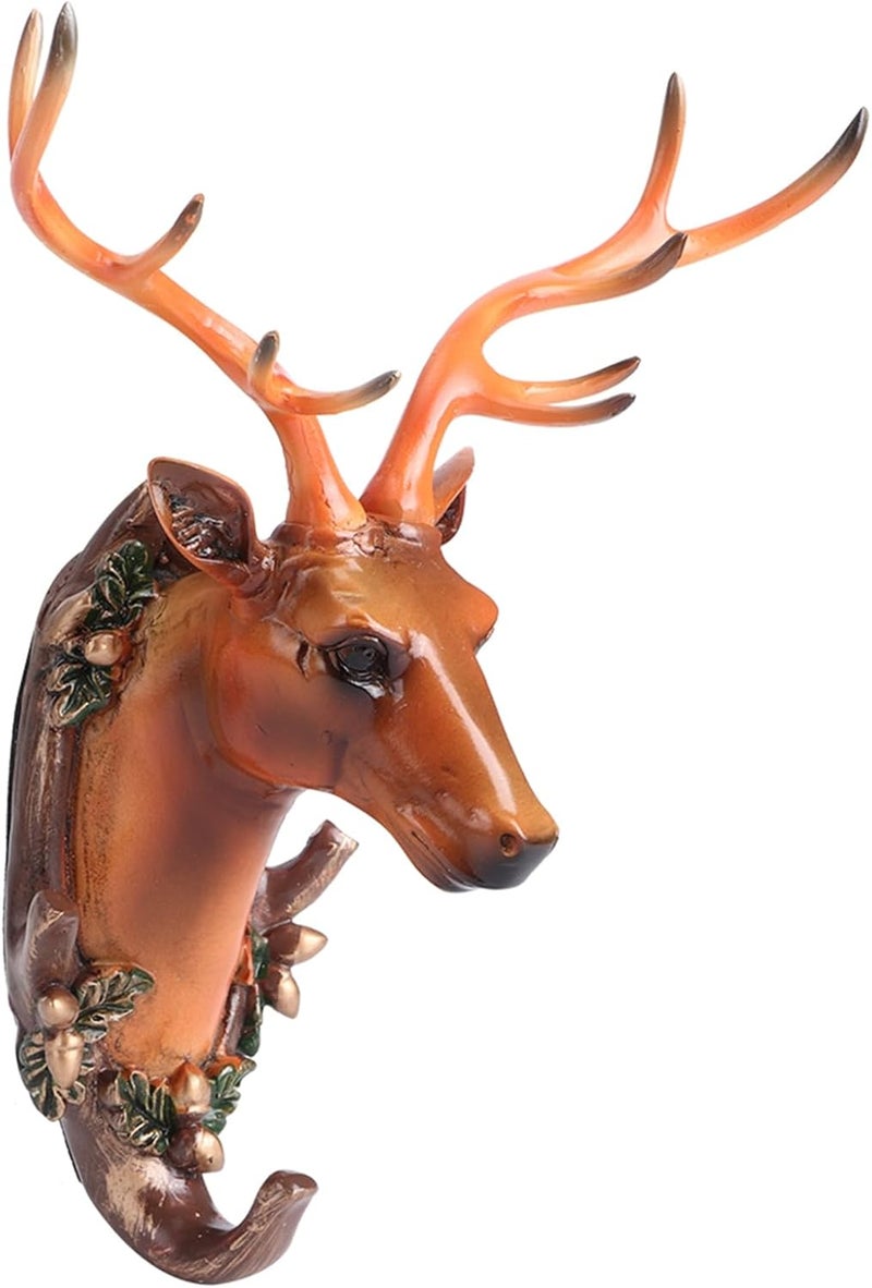 Resin Bathroom Wall Towel Hook, 15x7x16cm, Antique Gold, Animal Shape - Stylish Decorative Hook, Easy Installation, Ideal for Home Use (Deer Head (Vintage)) - Image 2