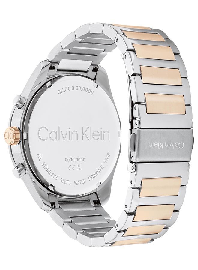 CALVIN KLEIN ساعة يد رجالية كرونوغراف دائرية الشكل من الستانلس ستيل 25200265 45 ملم - Image 3