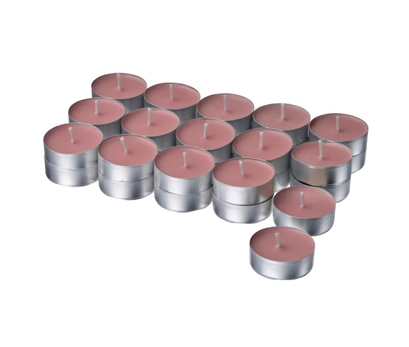 Scented Tealight Candles, Red Berries, Light Pink, 3.5 Hour Burn Time, 30 Pack Berry Scented Tea Lights for Candle Holders, Home Decor and Table Ambience - Image 1