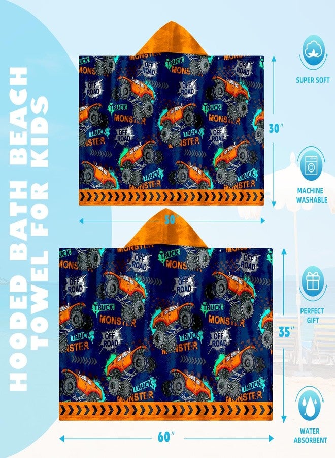 Ritiga Car Bath Towels Shower Wrap for Boys, Engineering Vehicle Boys Beach Towel with Hoodie for Kids Toddlers Age 4-8, Hooded Poncho Beach Blanket for Pool Swimming Cute Wearable Bath Towel for Child - Image 4