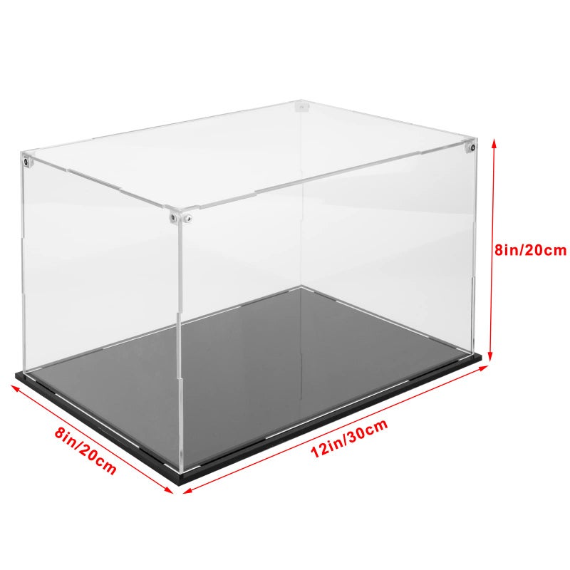Cliselda Cliselda Acrylic Display Case for Collectibles, Assemble Clear Football Display Case Acrylic Display Box Glass Case, Dustproof Protection Showcase for Action Figures Toys (12x8x8 inch)  - Image 2