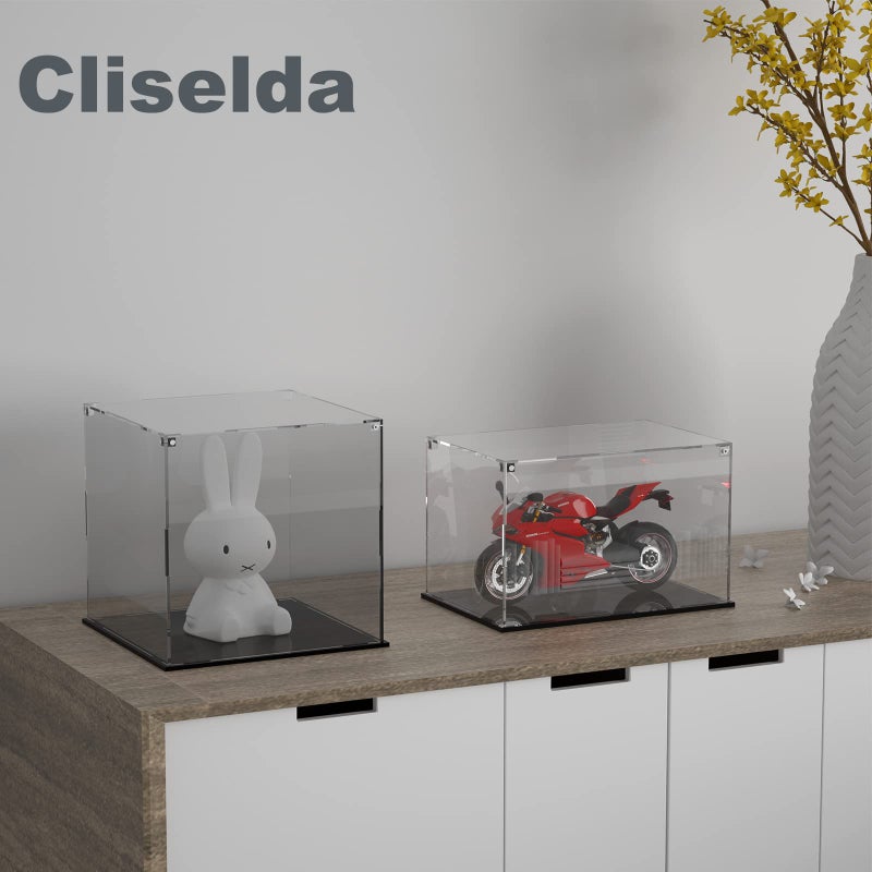 Cliselda Cliselda Acrylic Display Case for Collectibles, Assemble Clear Football Display Case Acrylic Display Box Glass Case, Dustproof Protection Showcase for Action Figures Toys (12x8x8 inch)  - Image 4