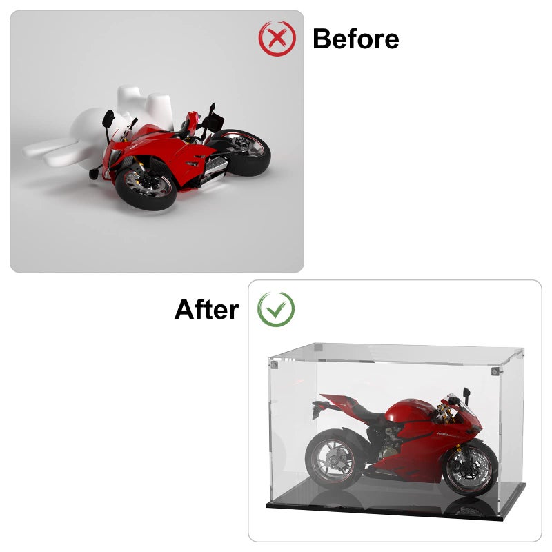 Cliselda Cliselda Acrylic Display Case for Collectibles, Assemble Clear Football Display Case Acrylic Display Box Glass Case, Dustproof Protection Showcase for Action Figures Toys (12x8x8 inch)  - Image 3