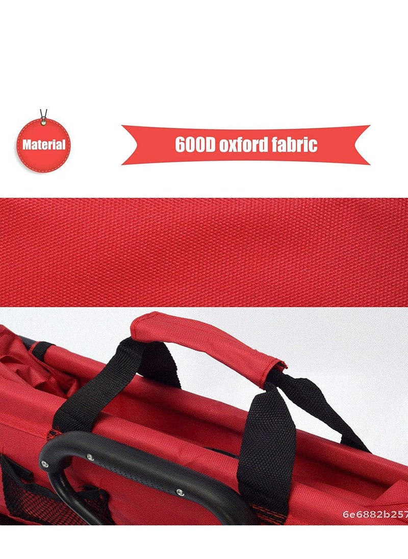 Generic - Multi-Functional Folding Shopping Cart Trolley Red - Image 1