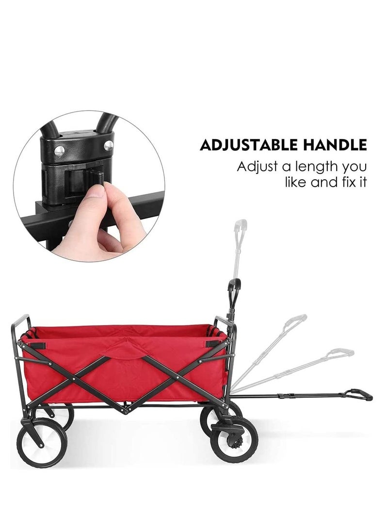 Generic - Multi-Functional Folding Shopping Cart Trolley Red - Image 1