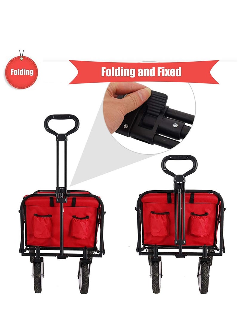 Generic - Multi-Functional Folding Shopping Cart Trolley Red - Image 1