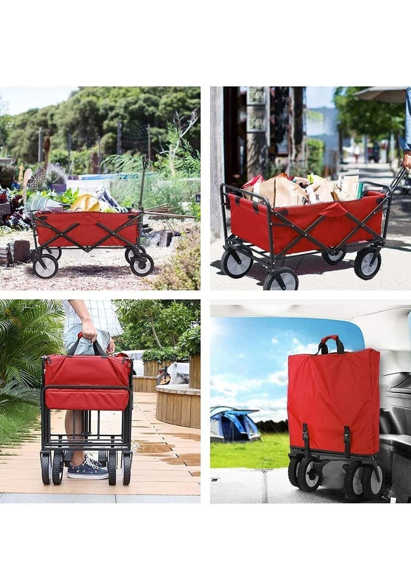 Generic - Multi-Functional Folding Shopping Cart Trolley Red - Image 1