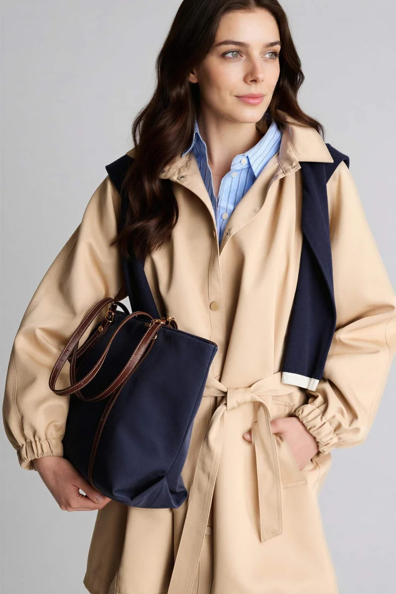 ديفاكتو Regular Fit Gabardine Trenchcoat